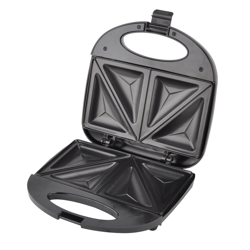 Hvilket materiale er bagepladen til en sandwichmaskine til hjemmet lavet af?